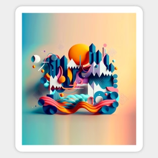 Abstract Dreams of perfect world Sticker